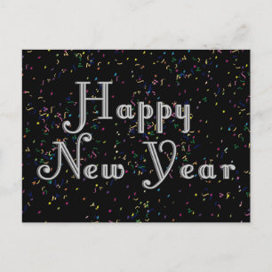 Happy New Year Text Design Holiday Postcard
