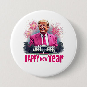 Happy New Year Trump Inauguration Day 2025 3 Inch Round Button