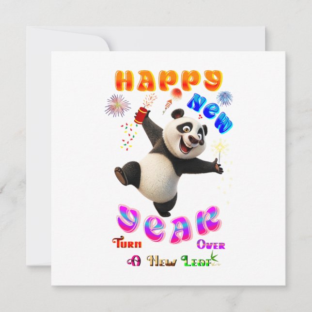 Happy New Year Turn Over A New Leaf Card (Front)