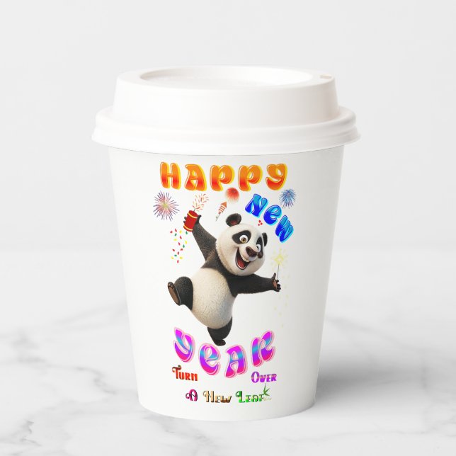 Happy New Year Turn Over A New Leaf Paper Cups (Front)