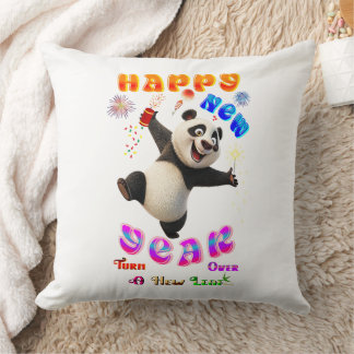 Happy New Year Turn Over A New Leaf Throw Pillow