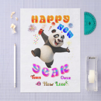 Happy New Year Turn Over A New Leaf Tissue Paper