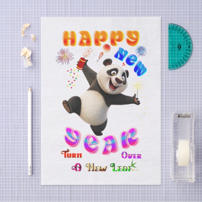 Happy New Year Turn Over A New Leaf Tissue Paper (Craft)