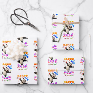 Happy New Year Turn Over A New Leaf Wrapping Paper Sheet