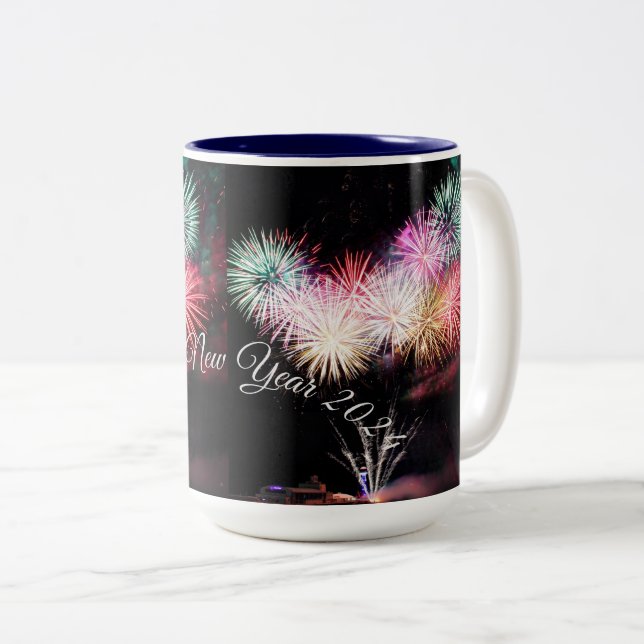 Happy new year Two-Tone coffee mug 2024 gift boyfr (Front Right)