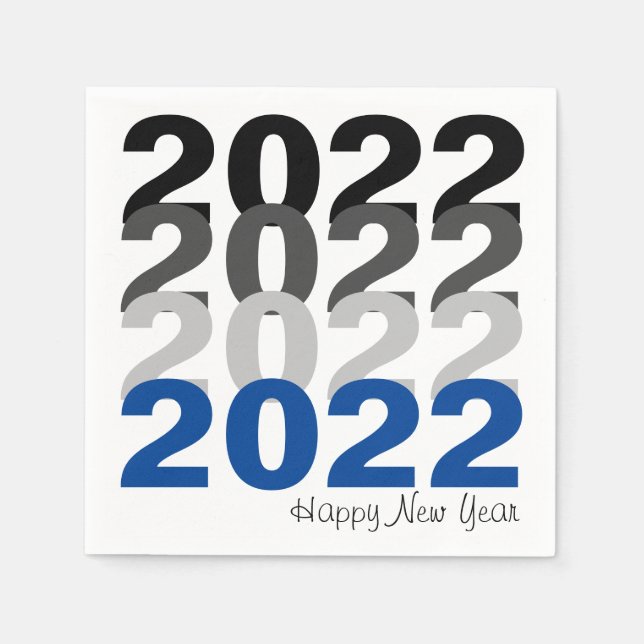 Happy New Year Typography Paper Napkin (Front)