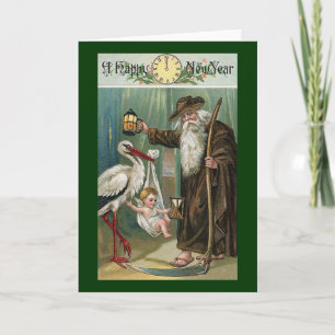 Happy New Year Vintage Holiday Card