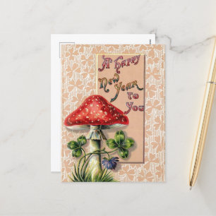 Happy New Year Vintage Postcard