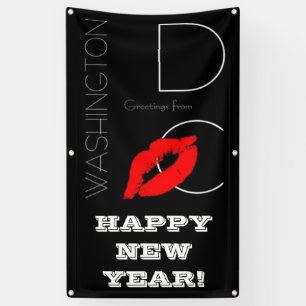 Happy New Year! Washington DC Red Lipstick Kiss Banner