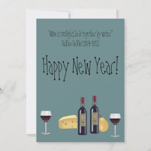 Happy New Year!-Wine Glasses Holiday Card