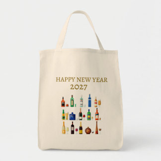 Happy New Year Wine Tote Bag