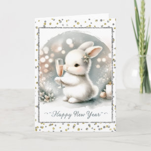 Happy New Year Winter Bunny Card