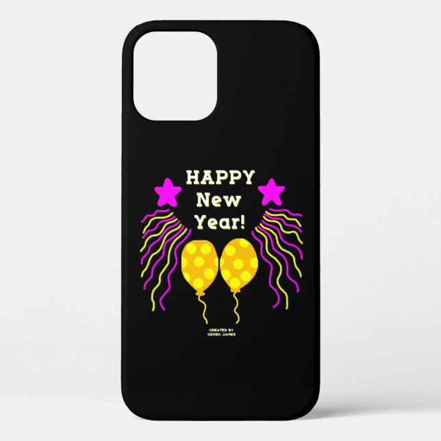 Happy New Year Wishes Apple iPhone 12 Pro Case (Back)