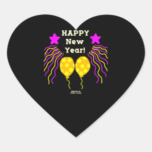 Happy New Year Wishes Heart Sticker
