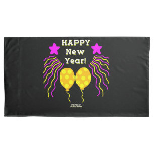 Happy New Year Wishes King Size Pillowcase