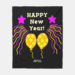 Happy New Year Wishes Medium Fleece Blanket
