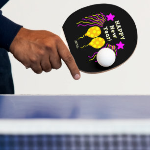Happy New Year Wishes Ping Pong Paddle