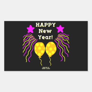 Happy New Year Wishes Rectangle Sticker