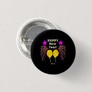 Happy New Year Wishes Round Button