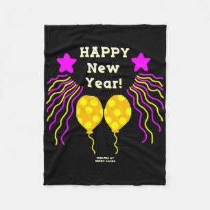 Happy New Year Wishes Small Fleece Blanket