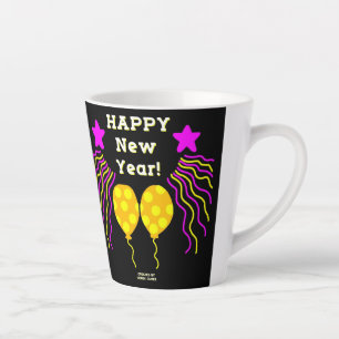 Happy New Year Wishes Small Latte Mug