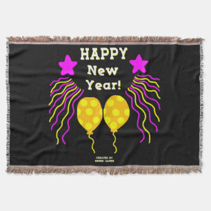 Happy New Year Wishes Throw Blanket