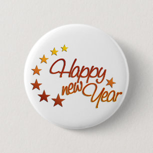 Happy New Year with starlight 2 Inch Round Button