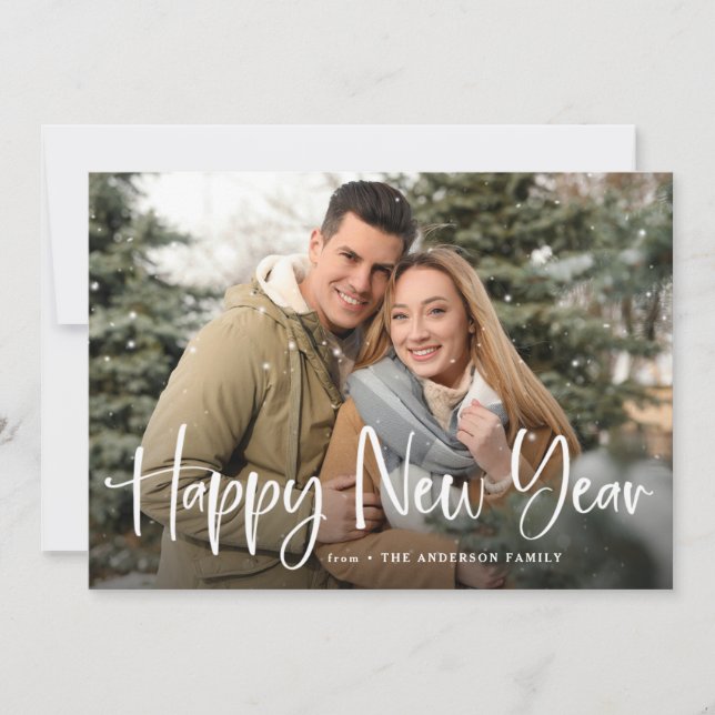 Happy New Year with your Family Photo Holiday Card (Front)
