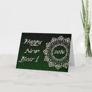 Happy New Year Wreath Design Card