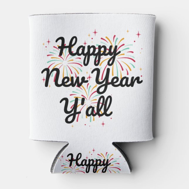 Happy New Year Y'all  Can Cooler (Front)