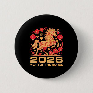 Happy New Year-year Of The Horse Chinese New-year  2 Inch Round Button