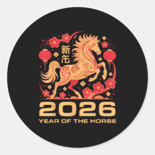 Happy New Year-year Of The Horse Chinese New-year Classic Round Sticker