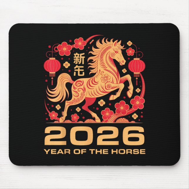 Happy New Year-year Of The Horse Chinese New-year  Mouse Pad (Front)
