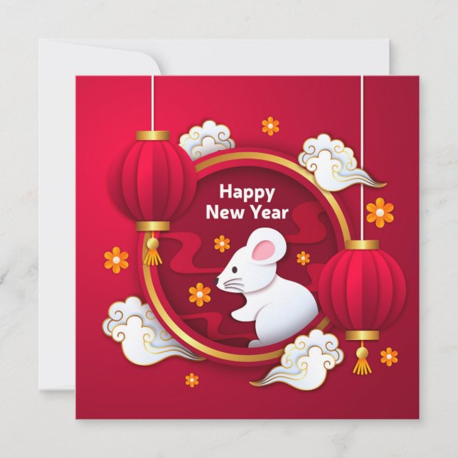 Happy New Year - Year of the Rat Invitation (Front)