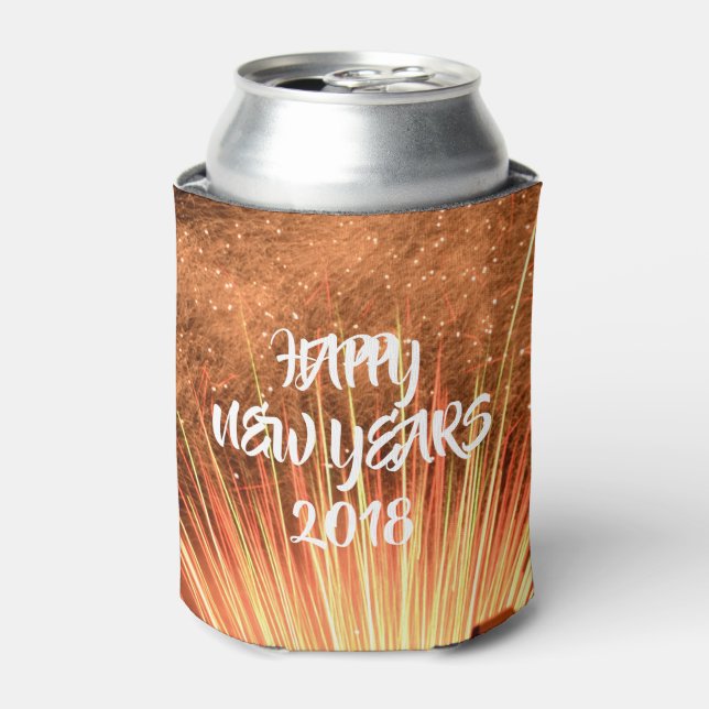 Happy New Years 2018 Can Cooler (Can Front)