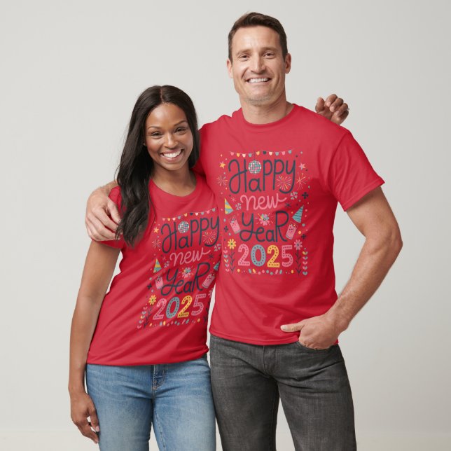 Happy New Years 2025 Basic Dark T-Shirt  (Unisex)