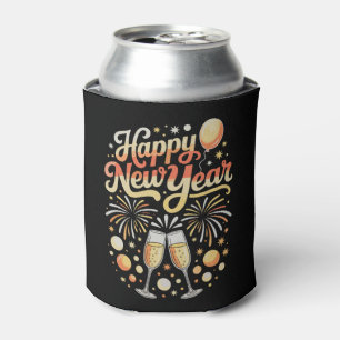 Happy New Years Eve Cheers Holiday Season Family Can Cooler