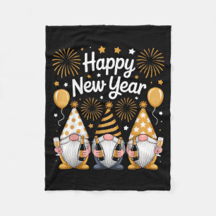 Happy New Years Eve Party Gnomes Matching Family  Fleece Blanket