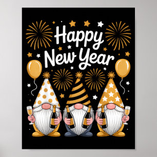 Happy New Years Eve Party Gnomes Matching Family  Poster
