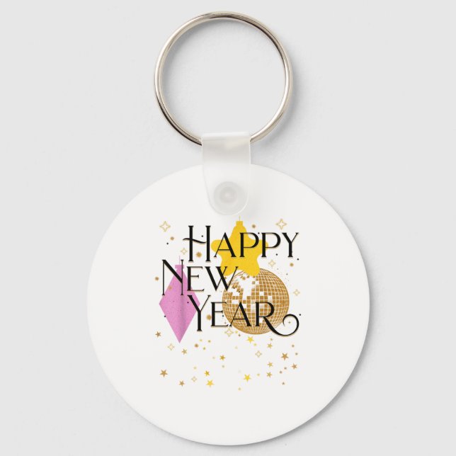 Happy New Years Eve Party Supplies 2026 Matching M Keychain (Front)