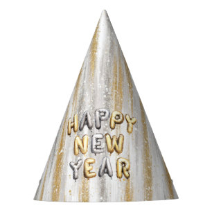 Happy New Year's Eve Silver Gold Celebration Party Hat