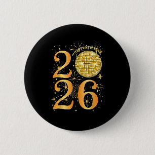Happy New Years Fireworks 2026  2 Inch Round Button