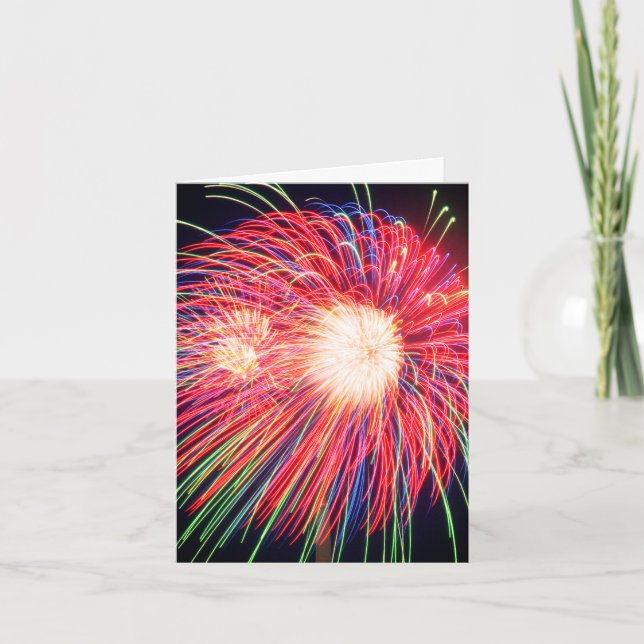 Happy New Year's Fireworks Photo Holiday Card (Front)