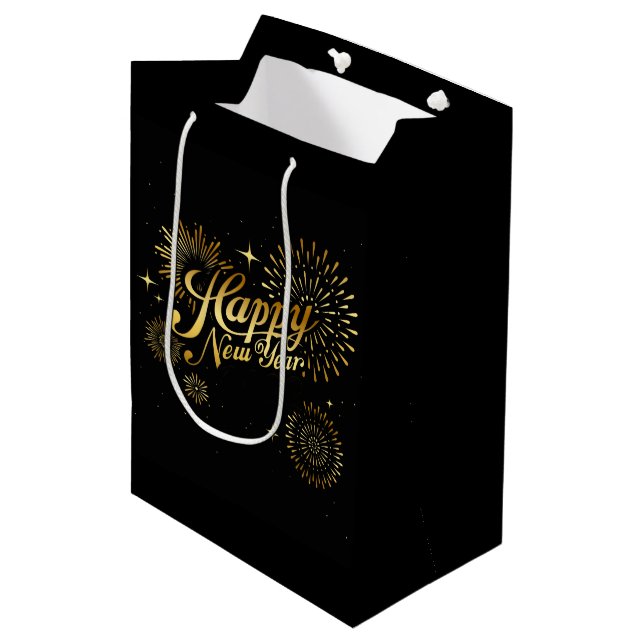Happy New Years Medium Gift Bag (Front Angled)