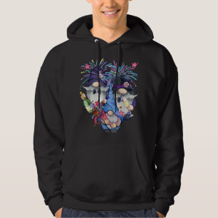 Happy New Years NYE Party Tomte Three Garden Gnome Hoodie