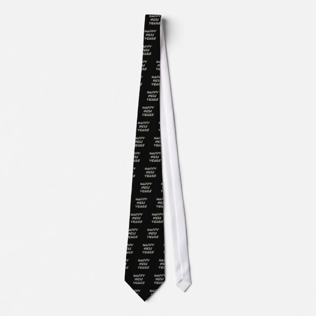 Happy New Years Silver Tie (Front)
