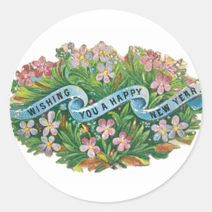 Happy New Years Stickers - vintage design