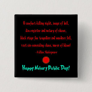 Happy Notary Public Day 2 Inch Square Button