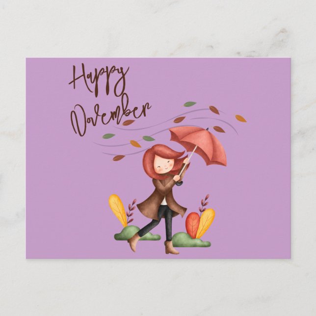 Happy November customizable  Postcard (Front)