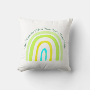 Happy 'Now That You're In The World' Throw Pillow